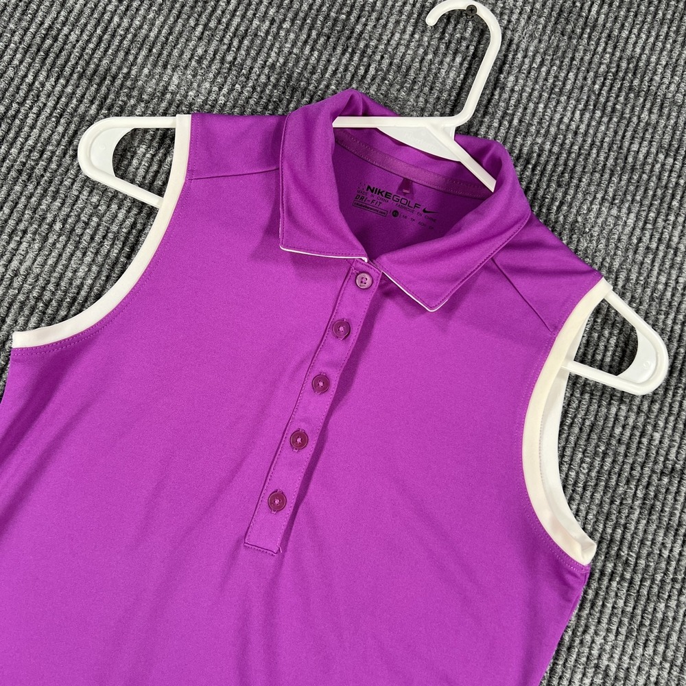 Nike Golf Dri-FIT Sleeveless Polo Shirt XS Purple Women's Athletic Top Polyester